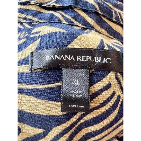 Banana Republic Linen Patterned LS Blouse - Size XL - Picture 6 of 7